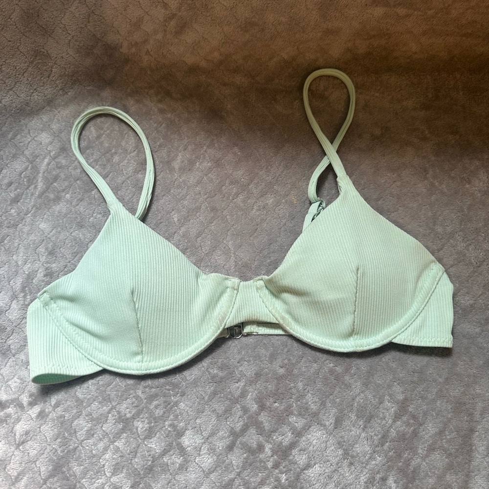 SHEIN Green Bikini Minimalist Swimwear